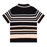 AMIRI Striped Pointelle-Knit Polo Shirt